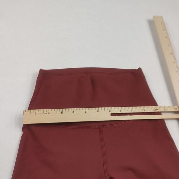 Lululemon Womens Wunder High Rise Cropped Leggings Dark Red Stretchy Size 4 - Picture 7 of 12
